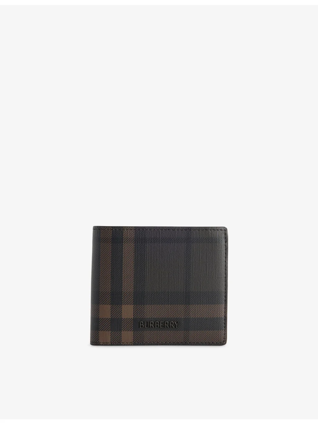 Logo-Plaque Check Coated Wallet - 1