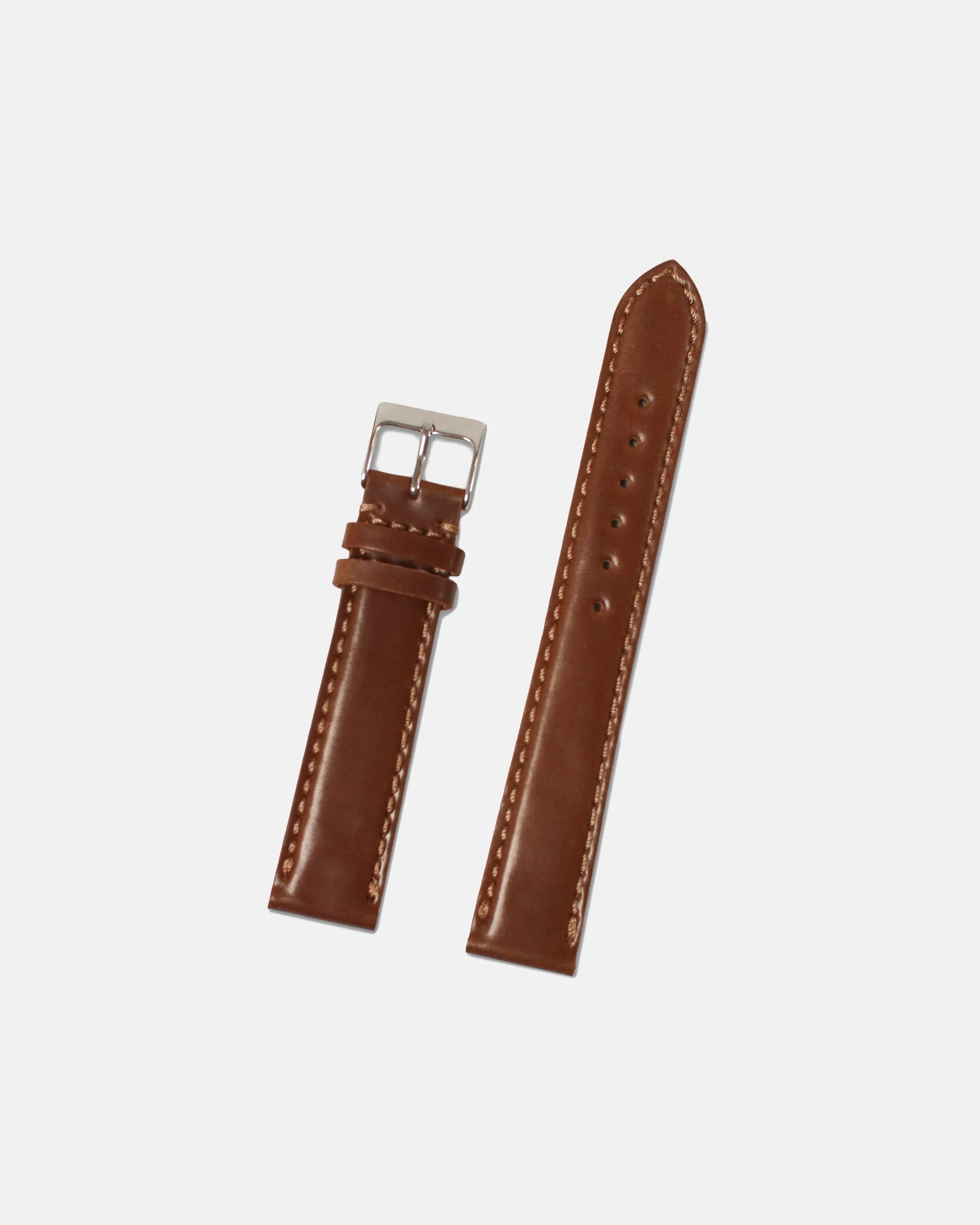 MADE-IN-USA HONEY BROWN SHELL CORDOVAN WATCH STRAP - 1