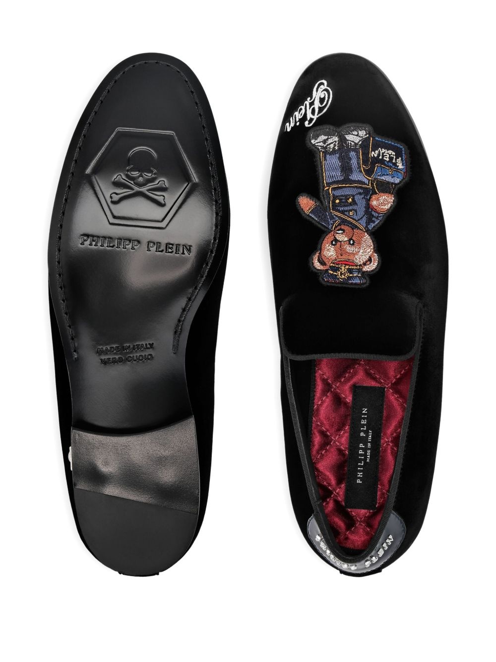 Teddy Doorman embroidered velvet loafers - 4