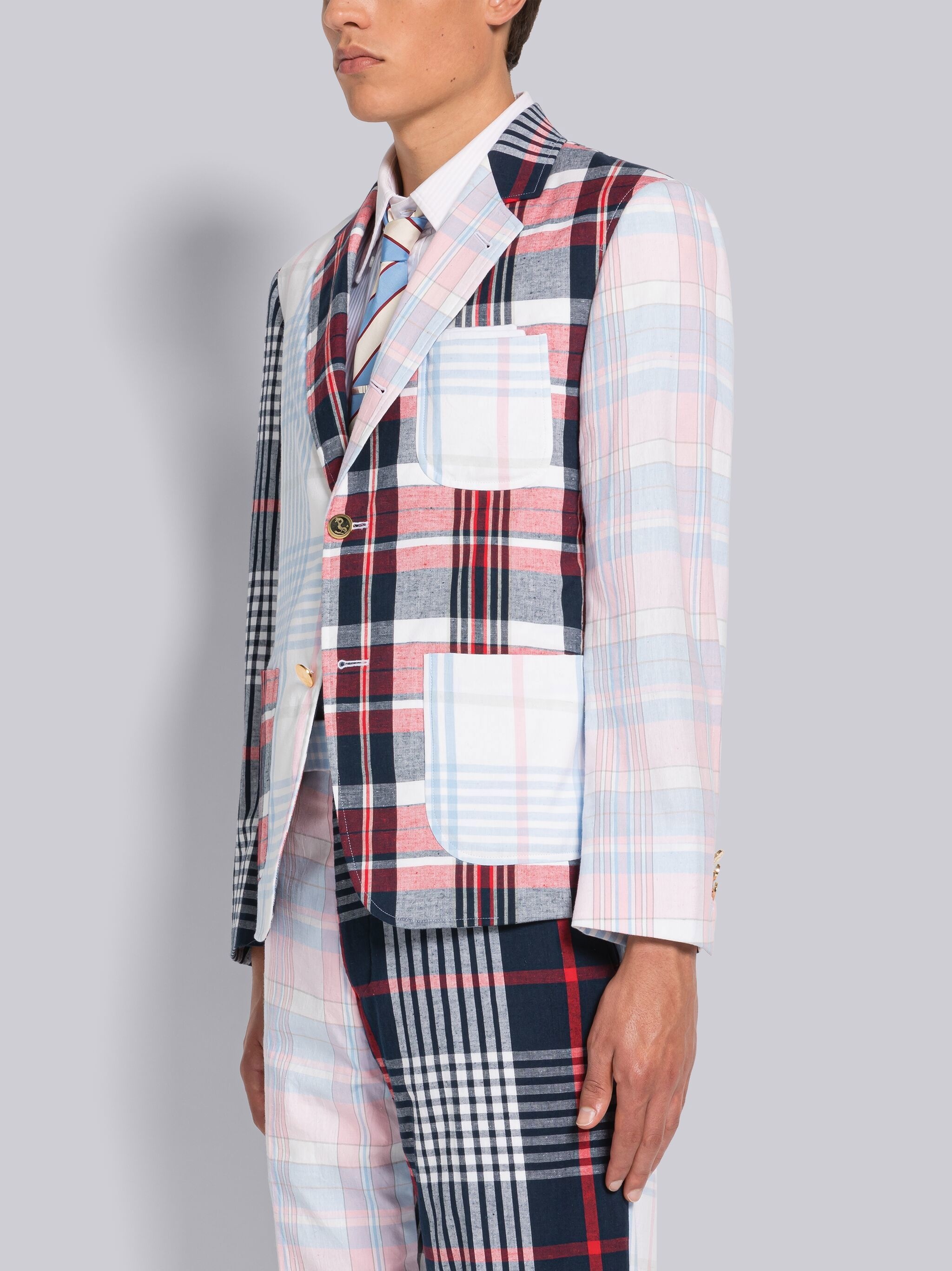 FUN-MIX MADRAS COTTON SACK SPORT COAT - 2