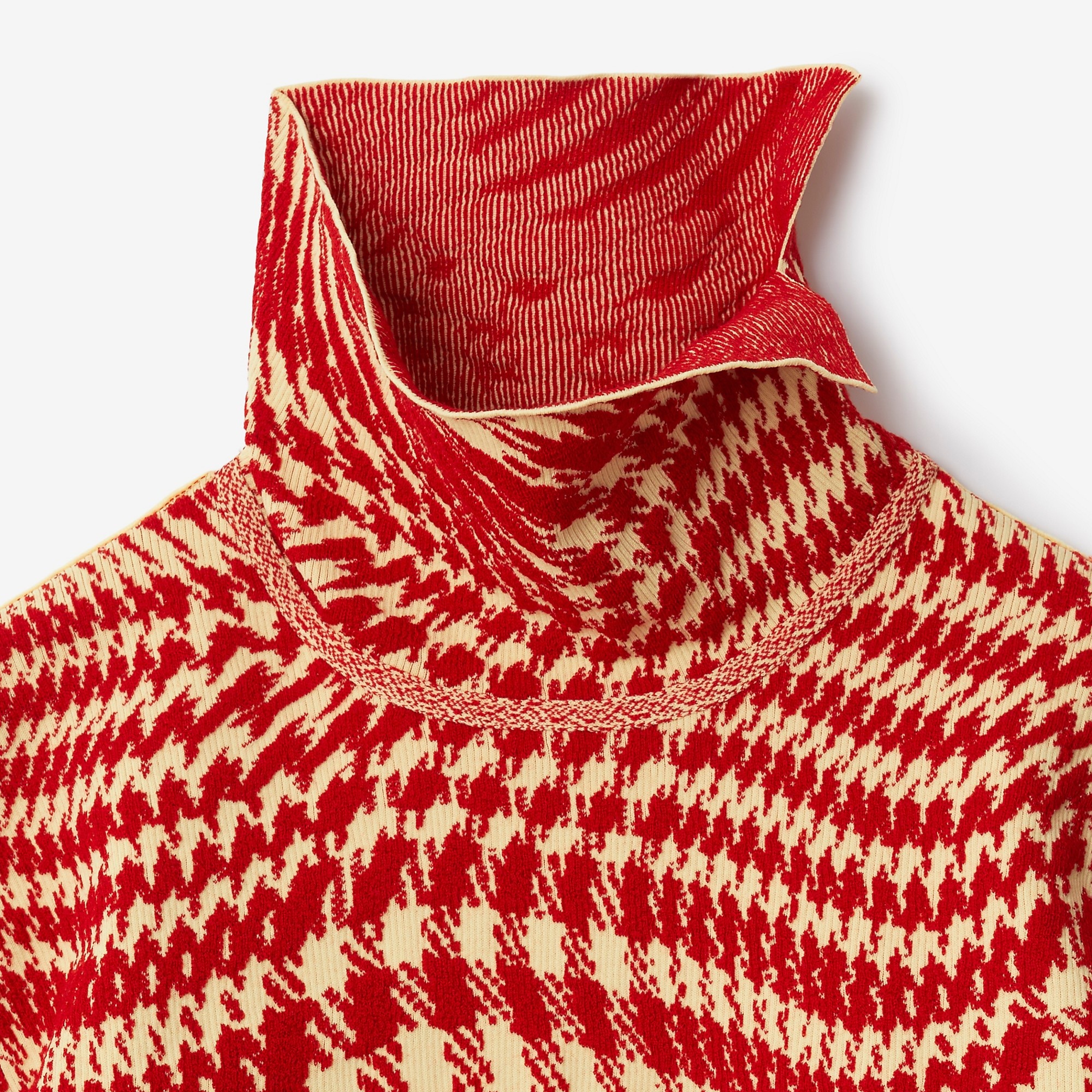 Warped Houndstooth Wool Blend Sweater - 6