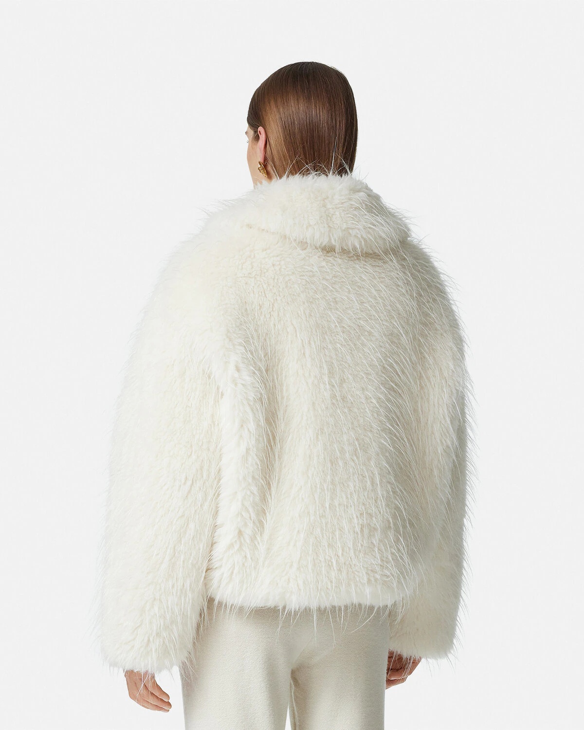Alpaca-Wool Faux-Fur Bomber Jacket - 5