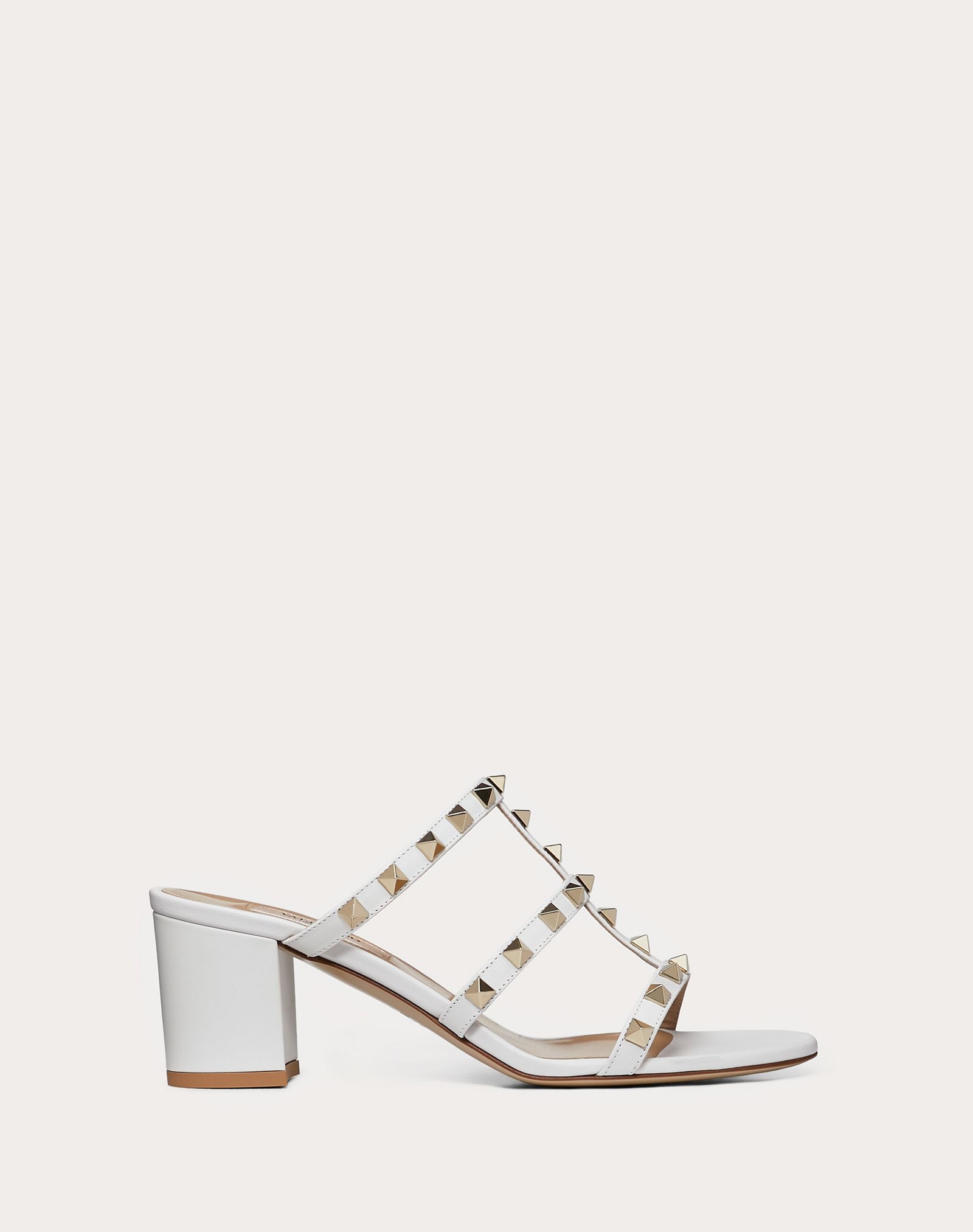 Rockstud Calfskin Slide Sandal 60 mm - 1