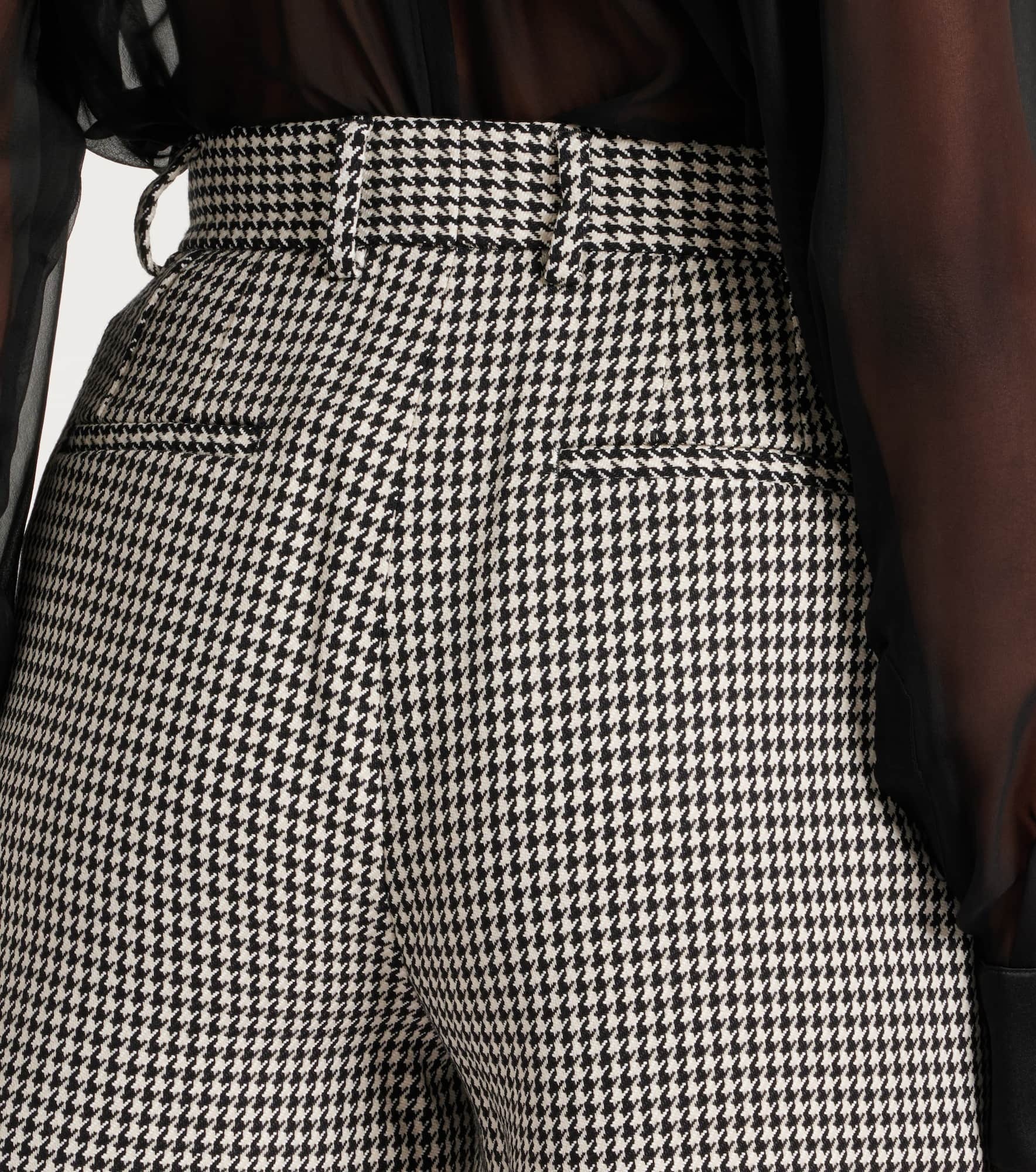 Houndstooth high-rise wool-blend shorts - 5