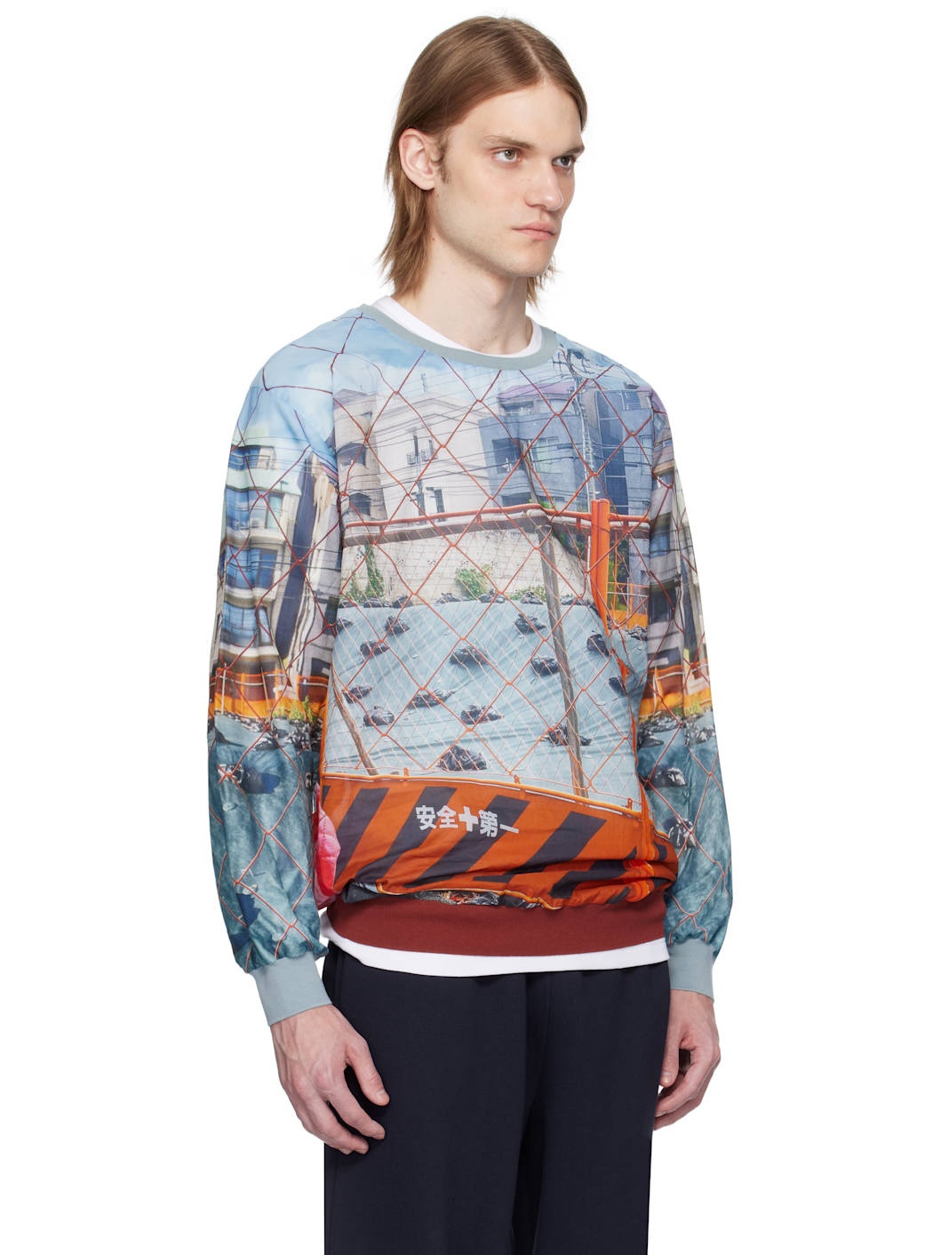 Blue Holiday Fence Long Sweatshirt - 2