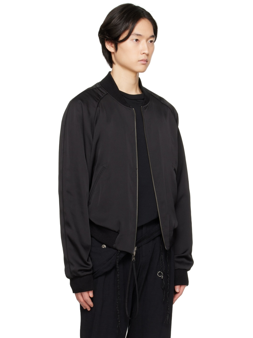 Black Reversible Bomber Jacket - 4