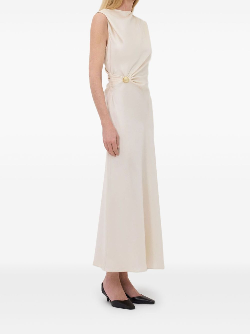 Roan gathered-waist sleeveless midi dress - 3