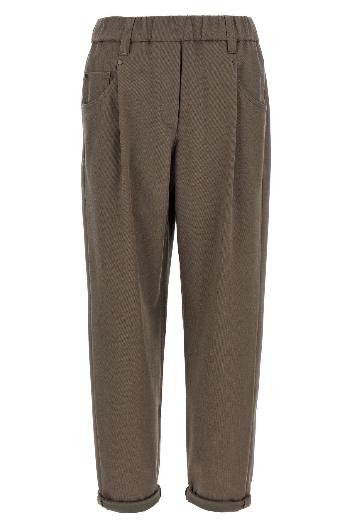 Brunello Cucinelli Women Shiny Bartack Pants - 1