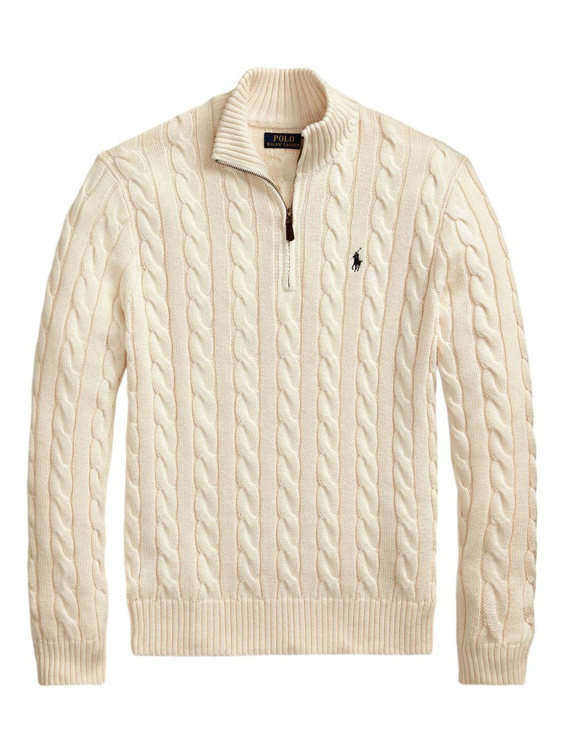 cable-knit quarter-zip sweater 1