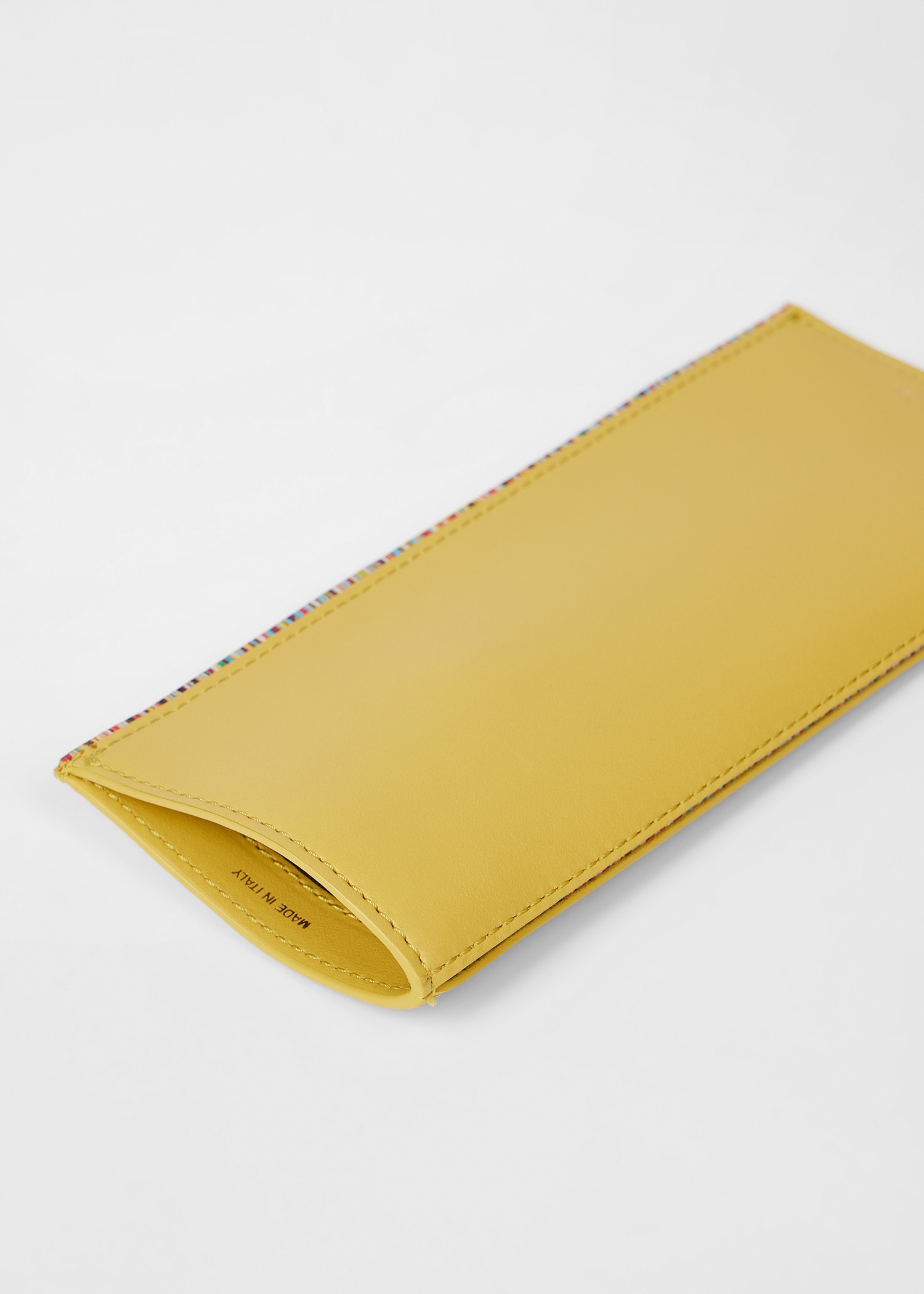 Yellow 'Signature Stripe' Trim Glasses Case - 4