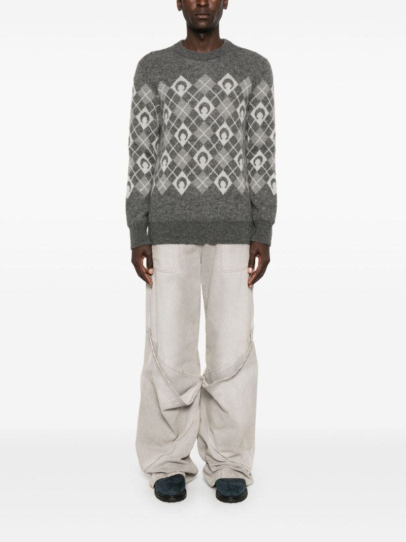 Marine Serre argyle intarsia-knit sweater outlook