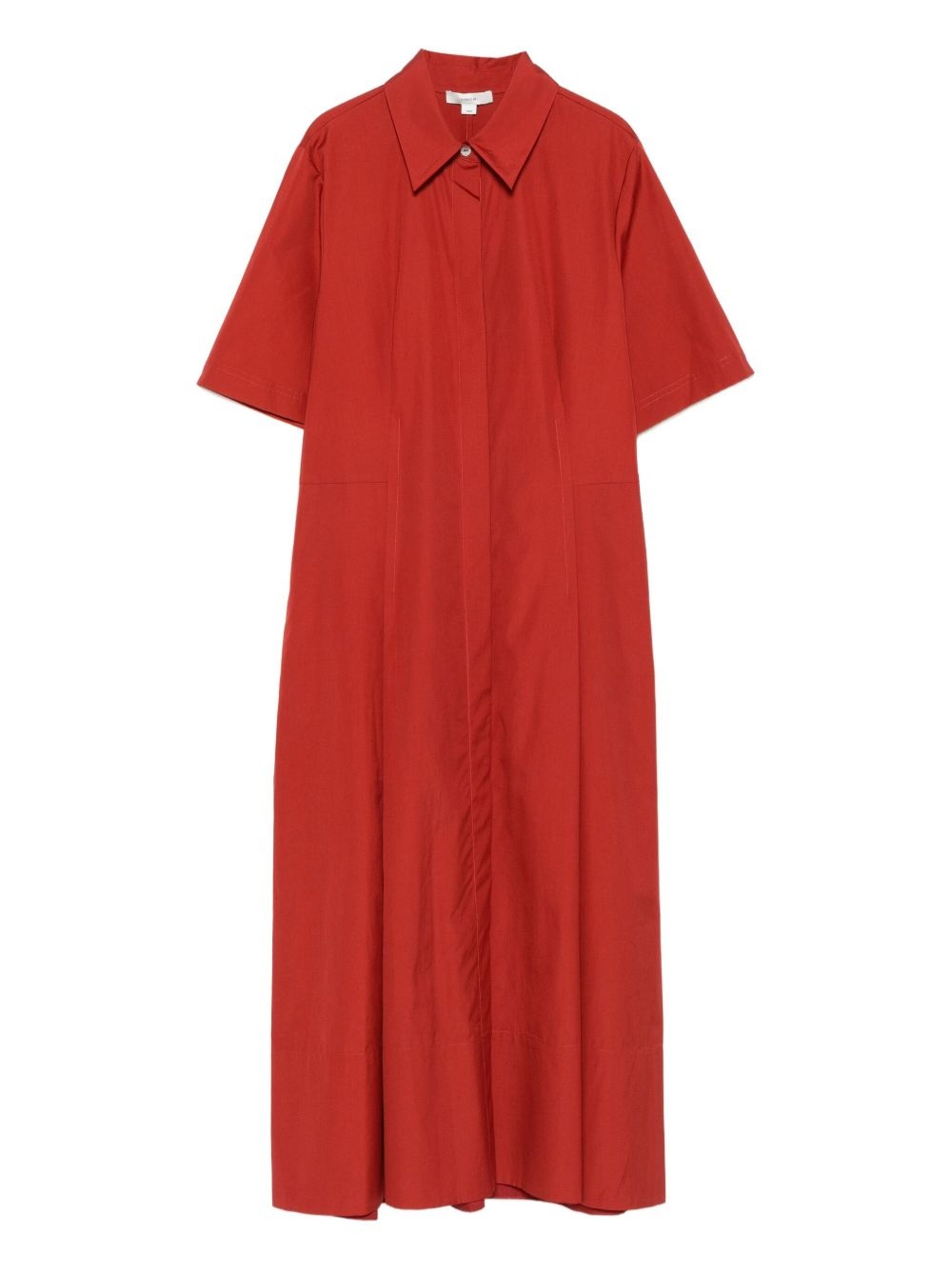 short-sleeve collared midi dress - 1