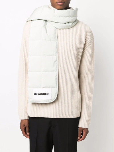 Jil Sander logo-patch quilted scarf outlook