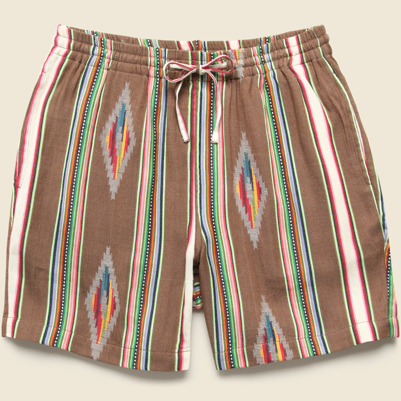 5.5" Handwoven Blanket Stripe Shorts - Nutshell 1