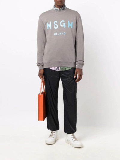 MSGM logo print sweatshirt outlook