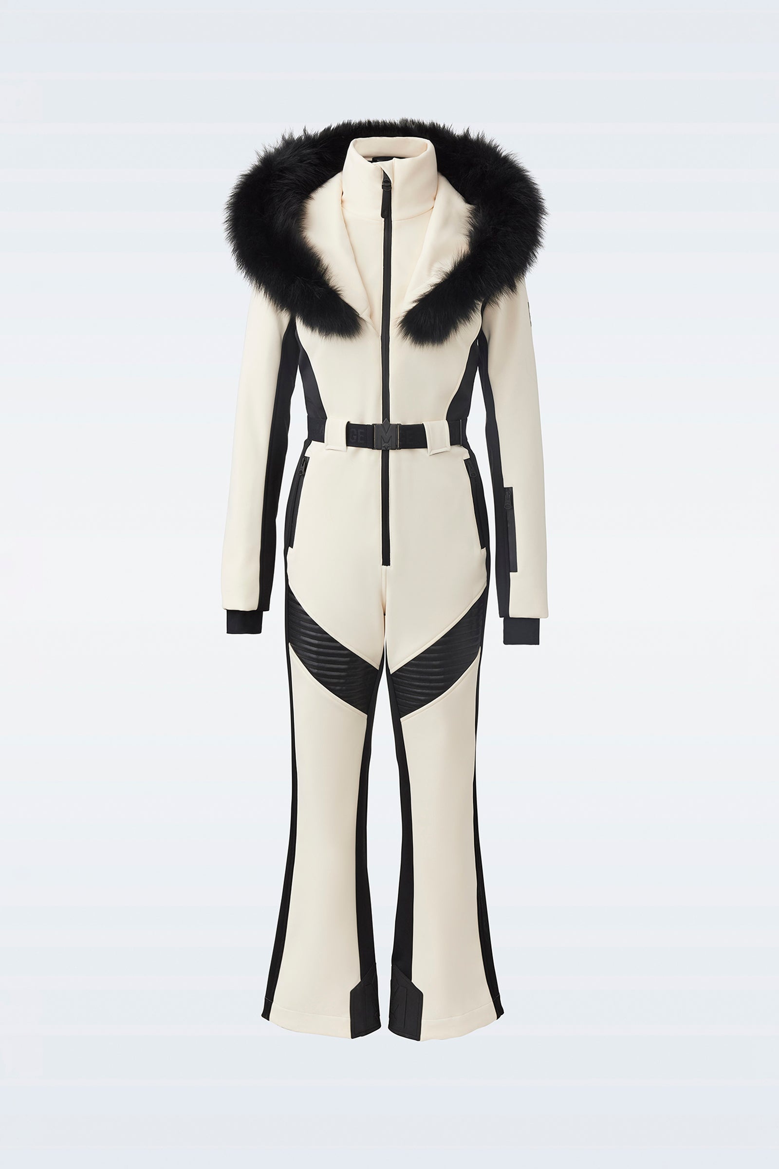 Shawna, Techno fleece ski suit with articulated sleeves and knees