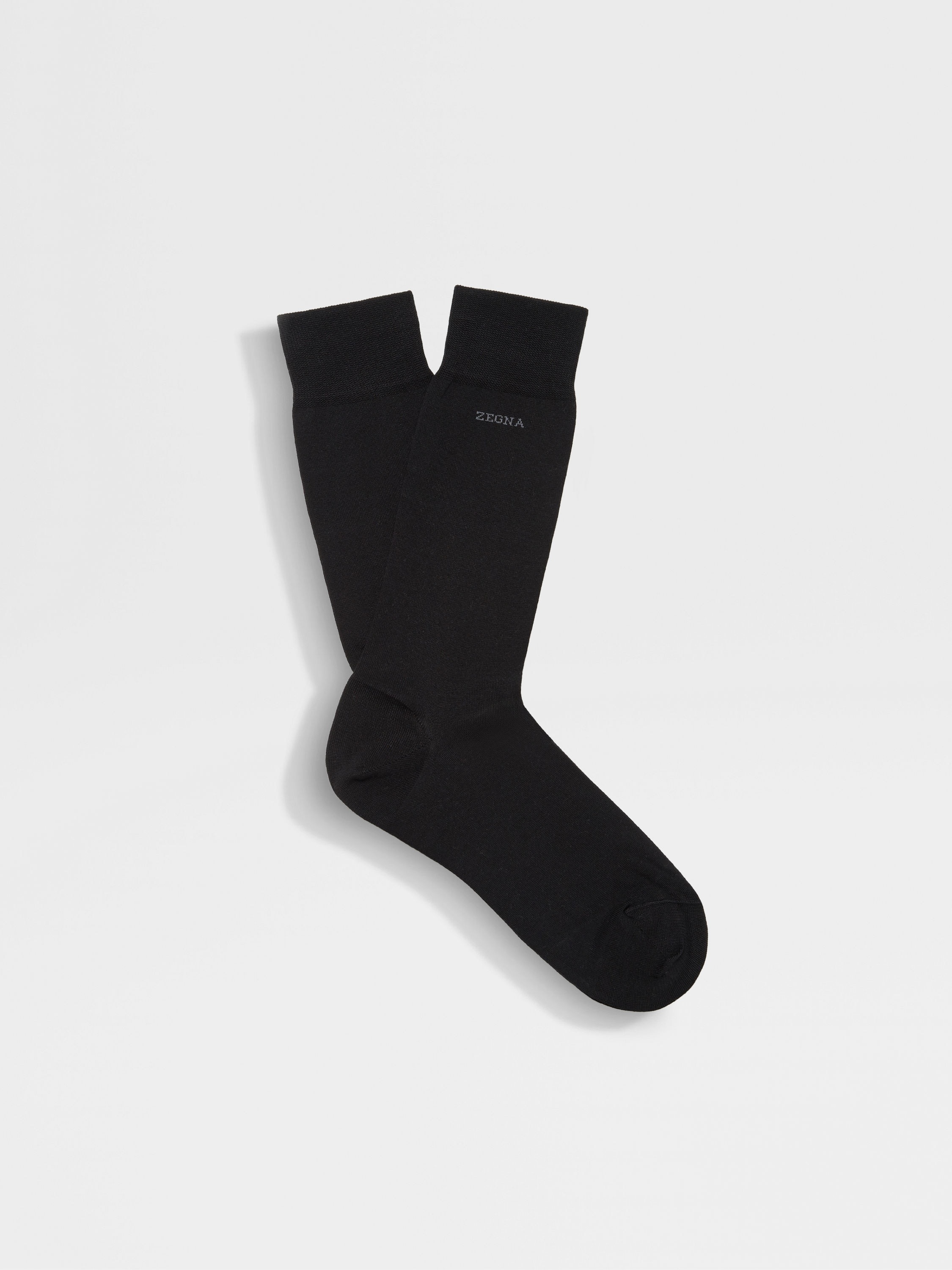 BLACK COTTON BLEND SOCKS - 1