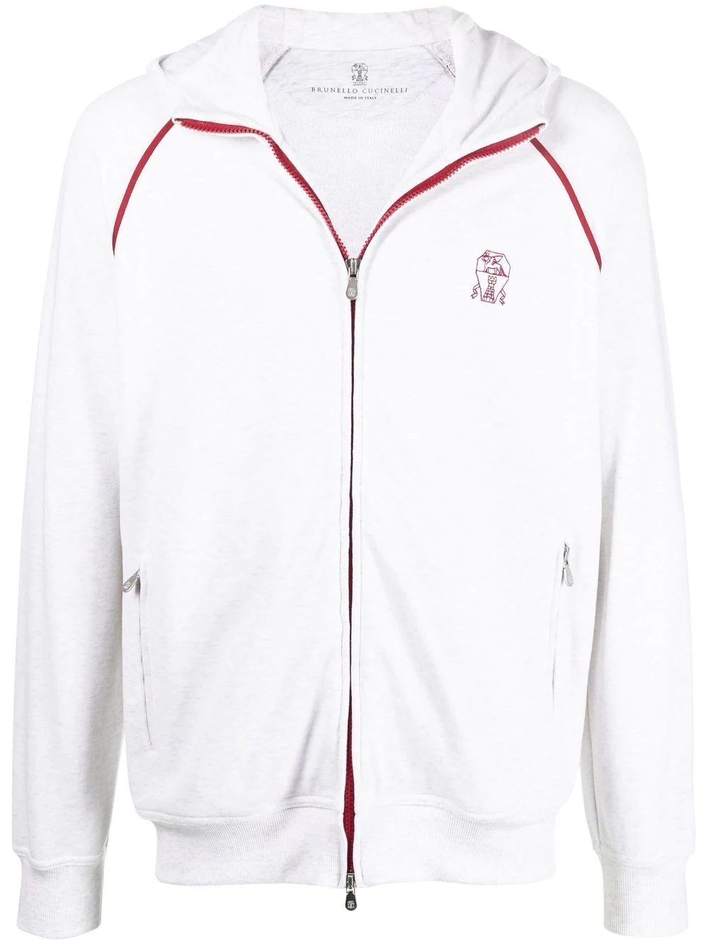 embroidered-logo zip-up sweatshirt - 1