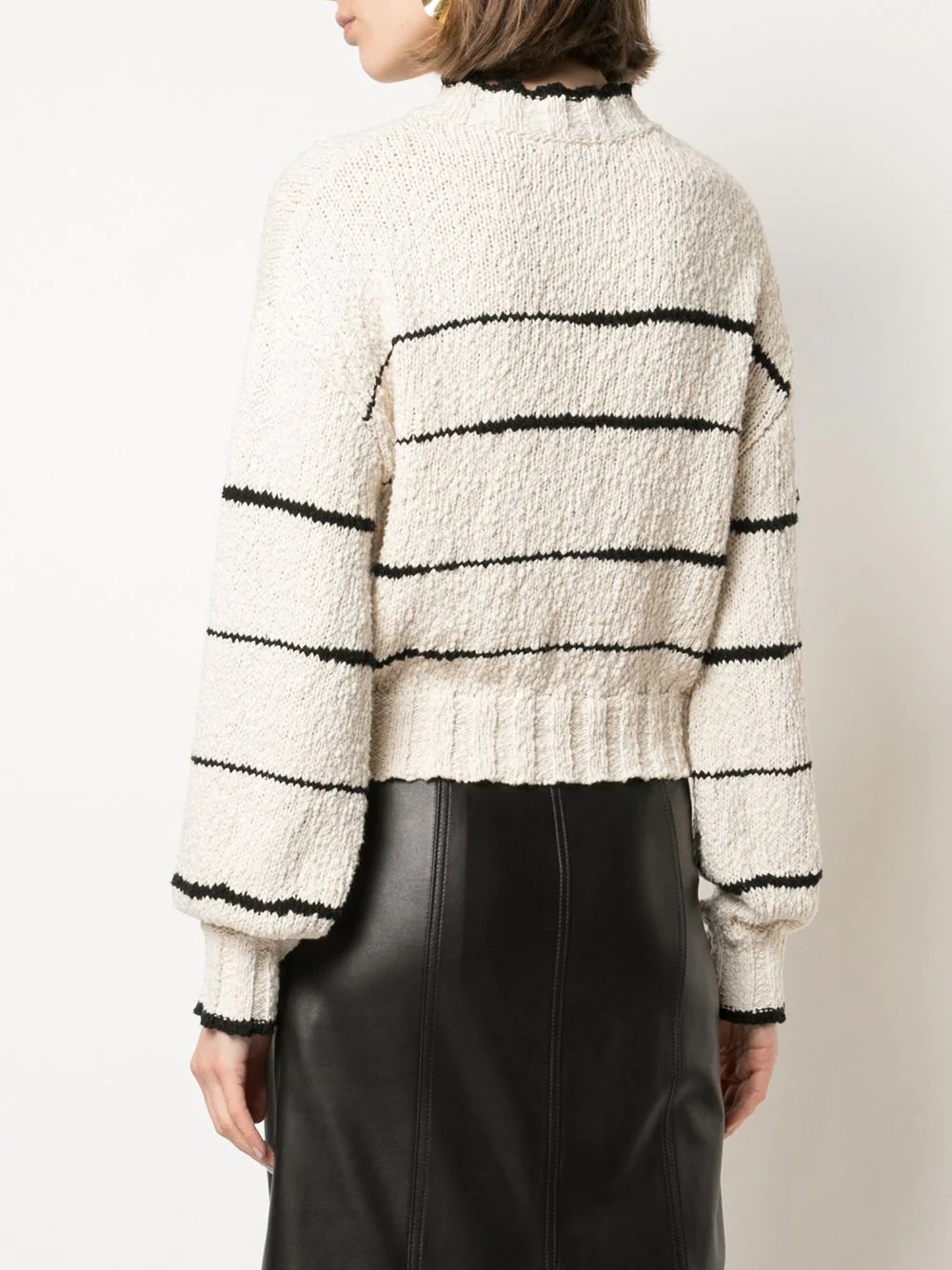 stripe pouf-sleeve jumper - 4