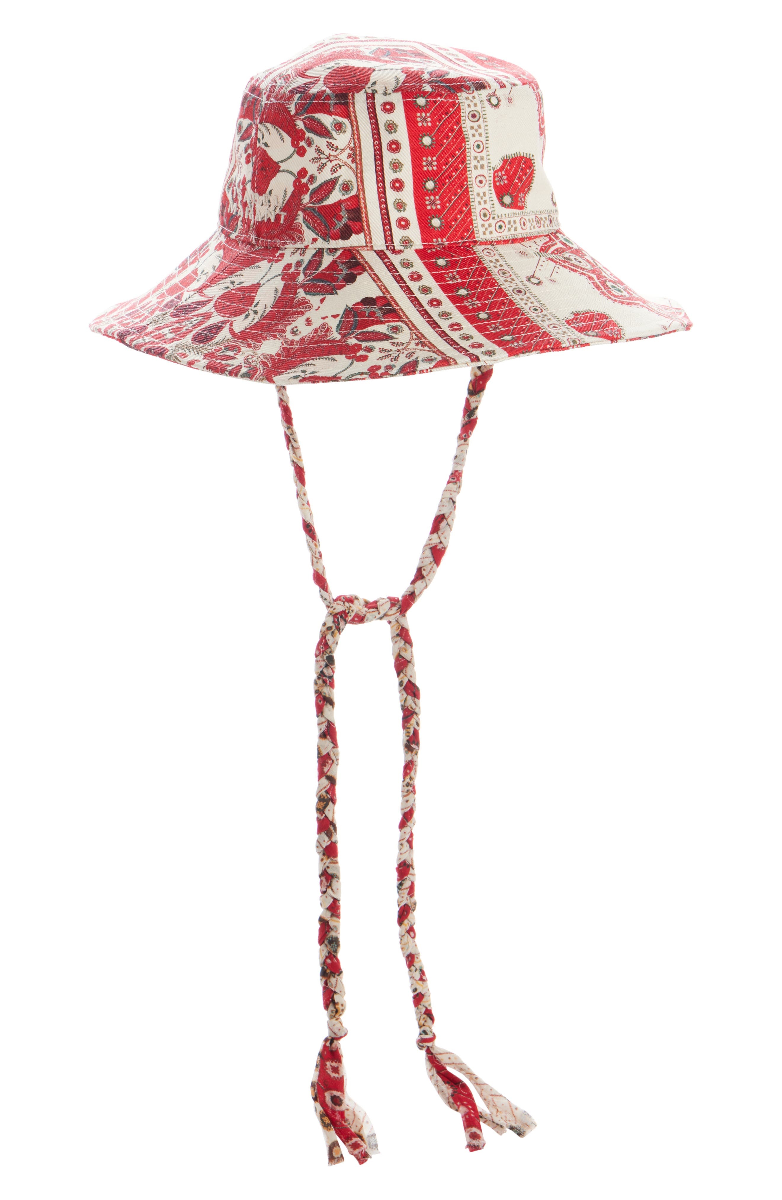 Isabel Marant Delya Pasiley Print Bucket Hat in Red/Ecru at Nordstrom - 1