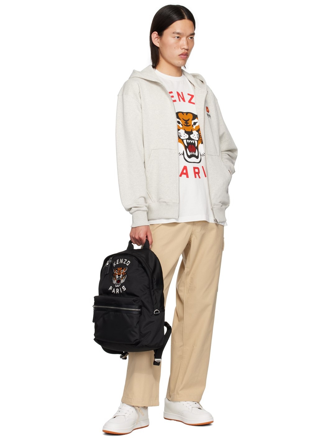 Black Kenzo Paris 'KENZO Varsity' Embroidered Backpack - 4