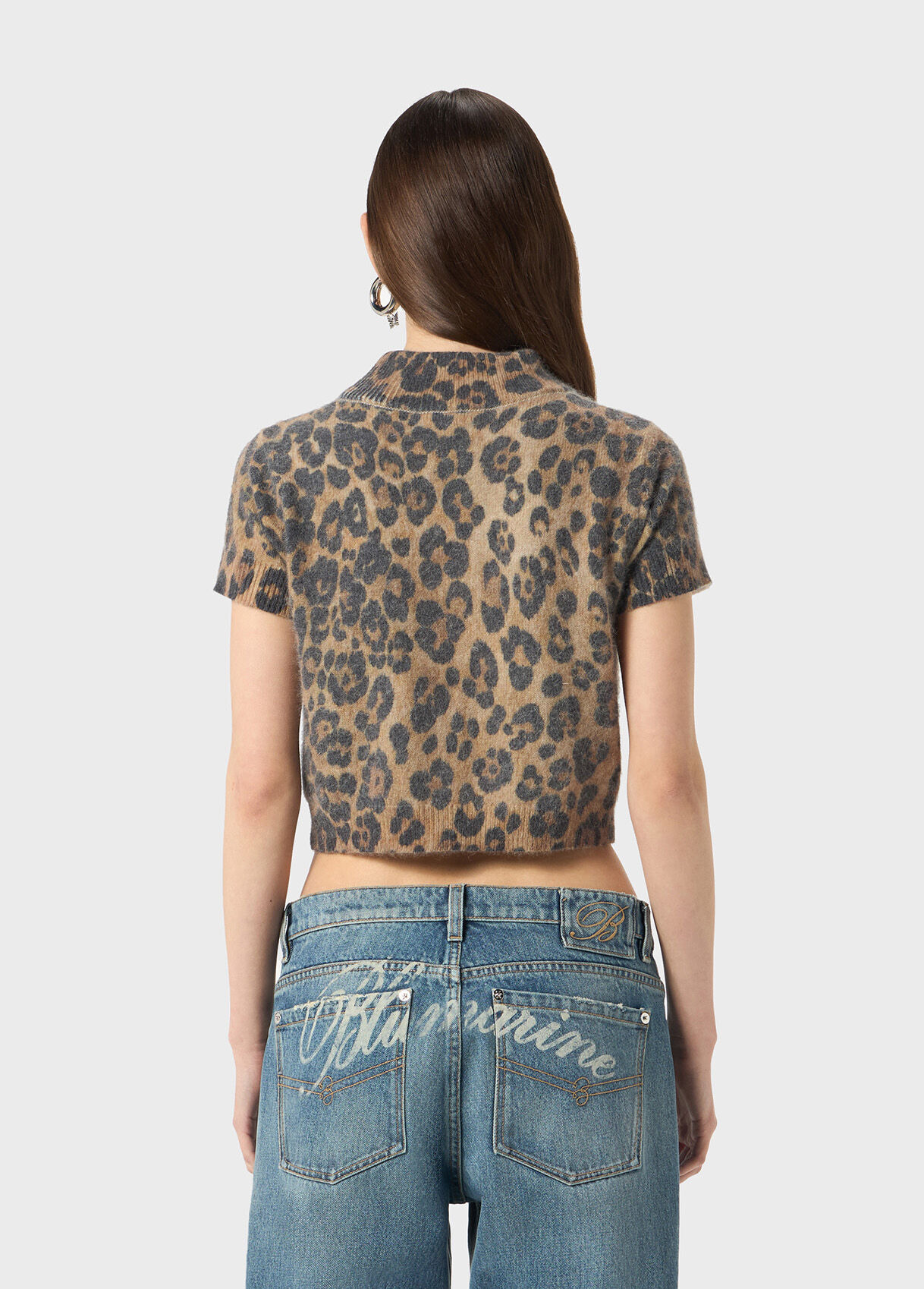 GRANDAD NECK SWEATER WITH ANIMAL-PRINT - 3