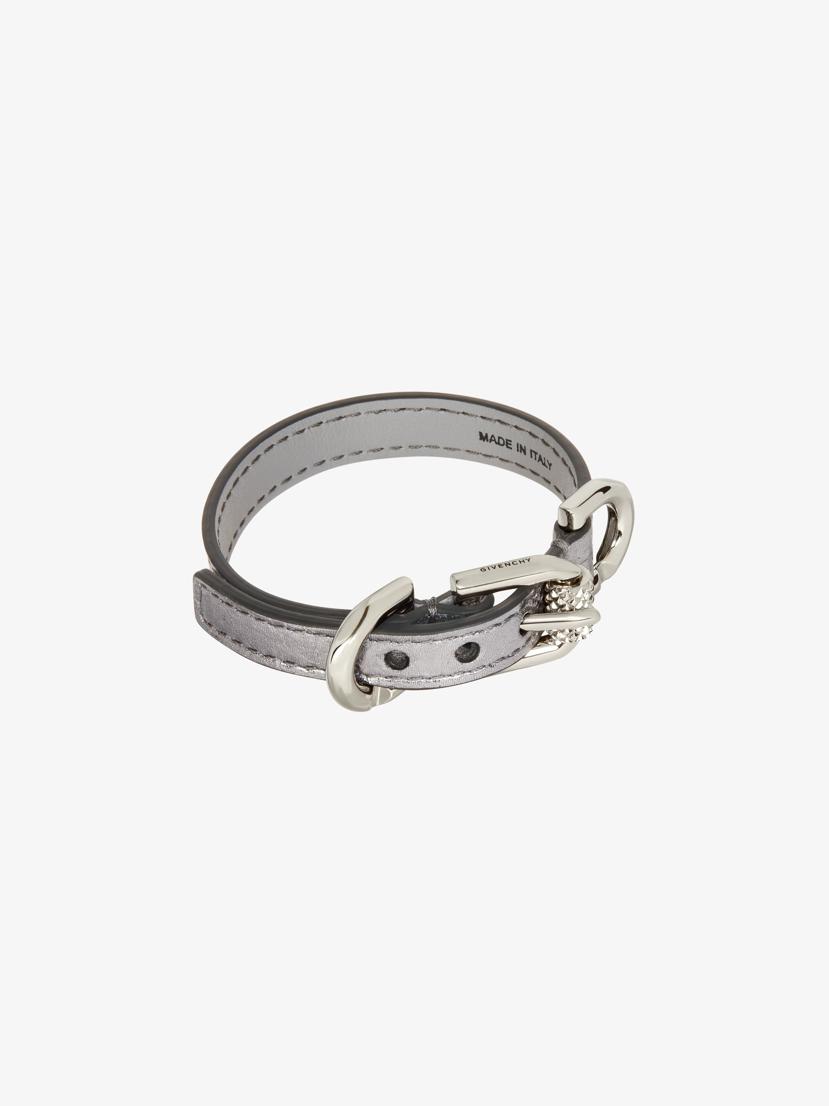 VOYOU BRACELET IN LAMINATED LEATHER AND METAL - 4