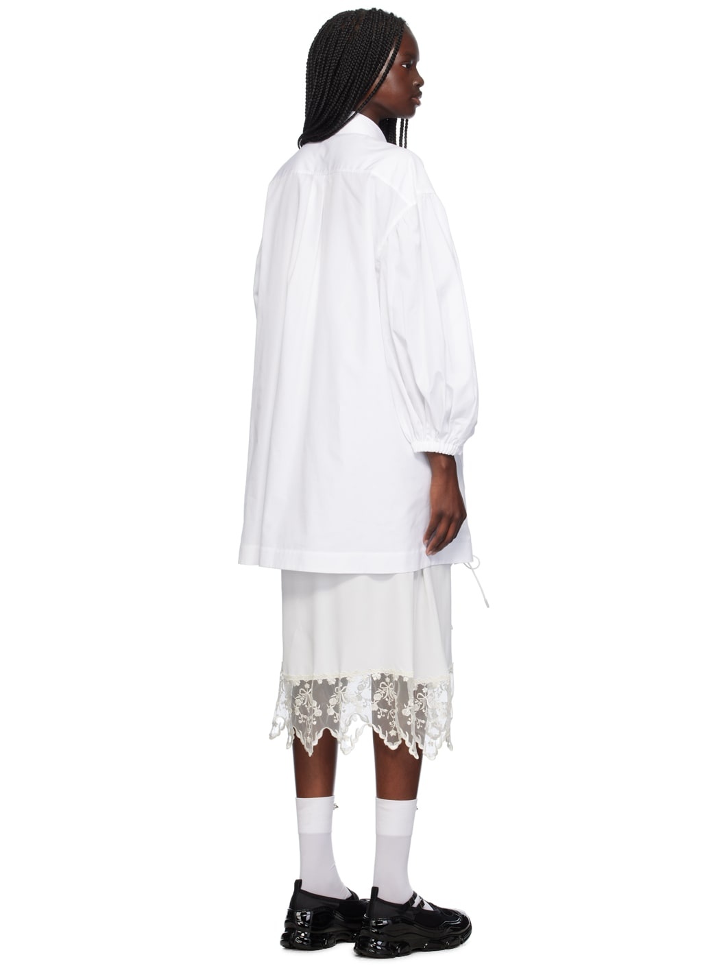 White Trapeze Midi Dress - 3