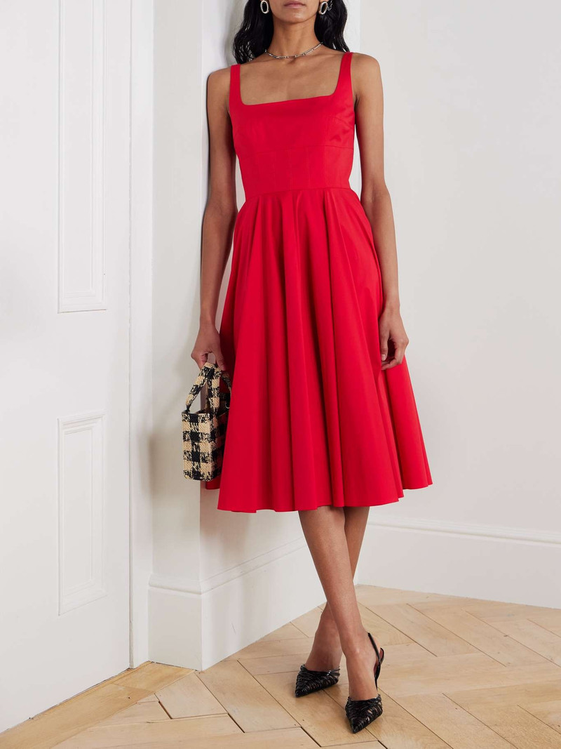 EMILIA WICKSTEAD Nikush cotton-blend poplin dress Red outlook