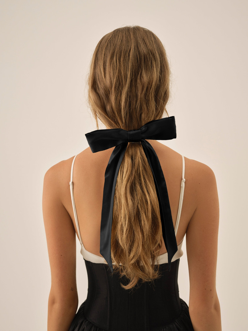 Daphne Satin Long Tail Bow 1
