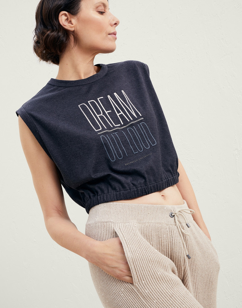 Dazzling cotton English rib knit trousers 3