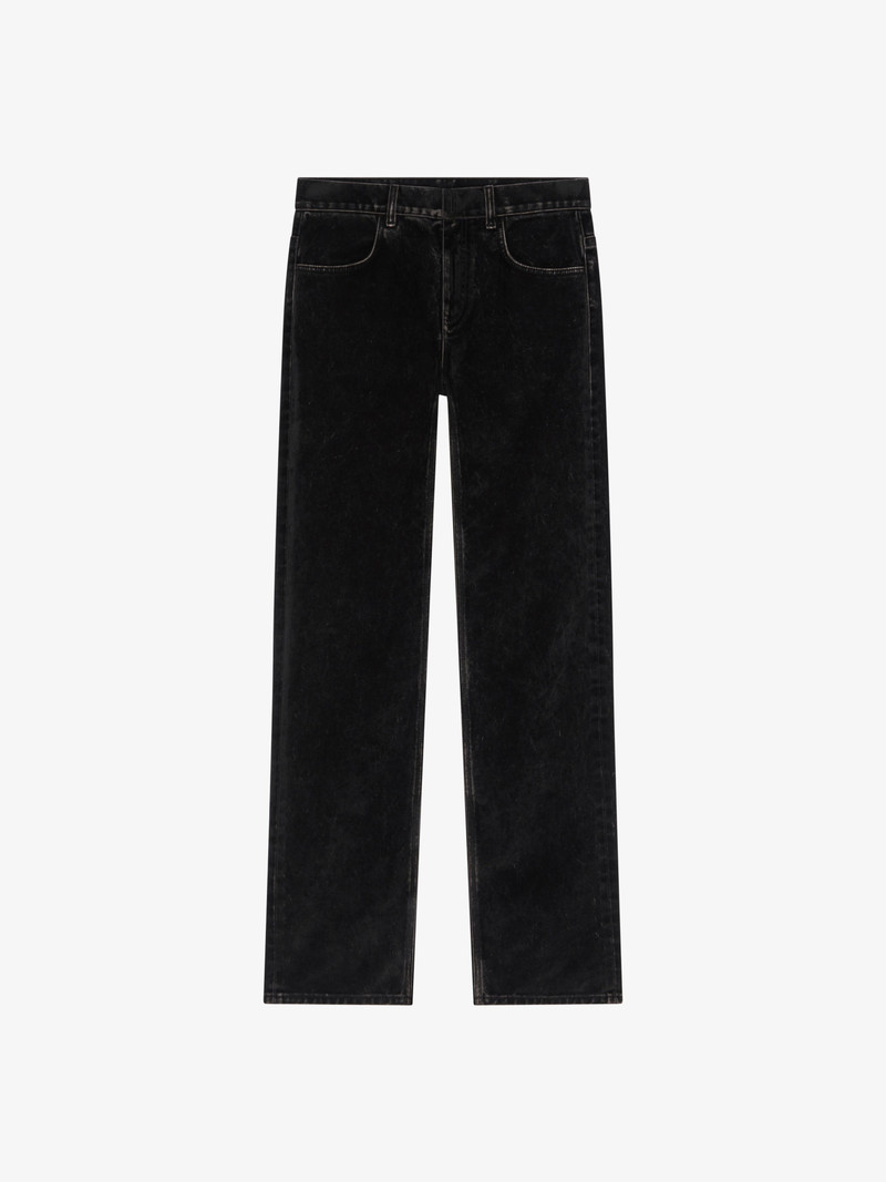 JEANS IN FLOCKED DENIM WITH VELVET EFFECT 1