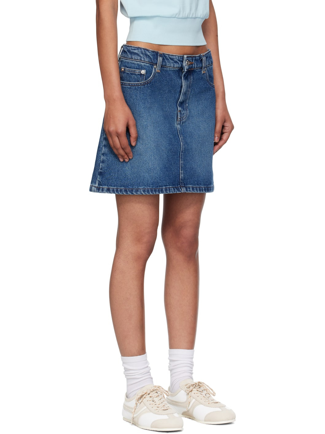 Blue Moss Denim Miniskirt - 2