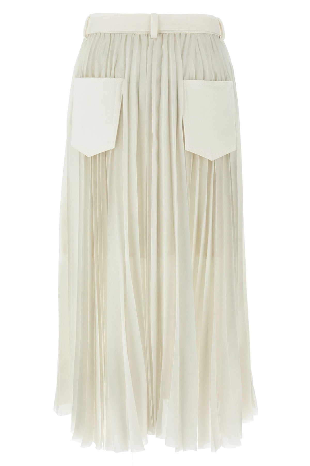 Pleated denim skirt - 3