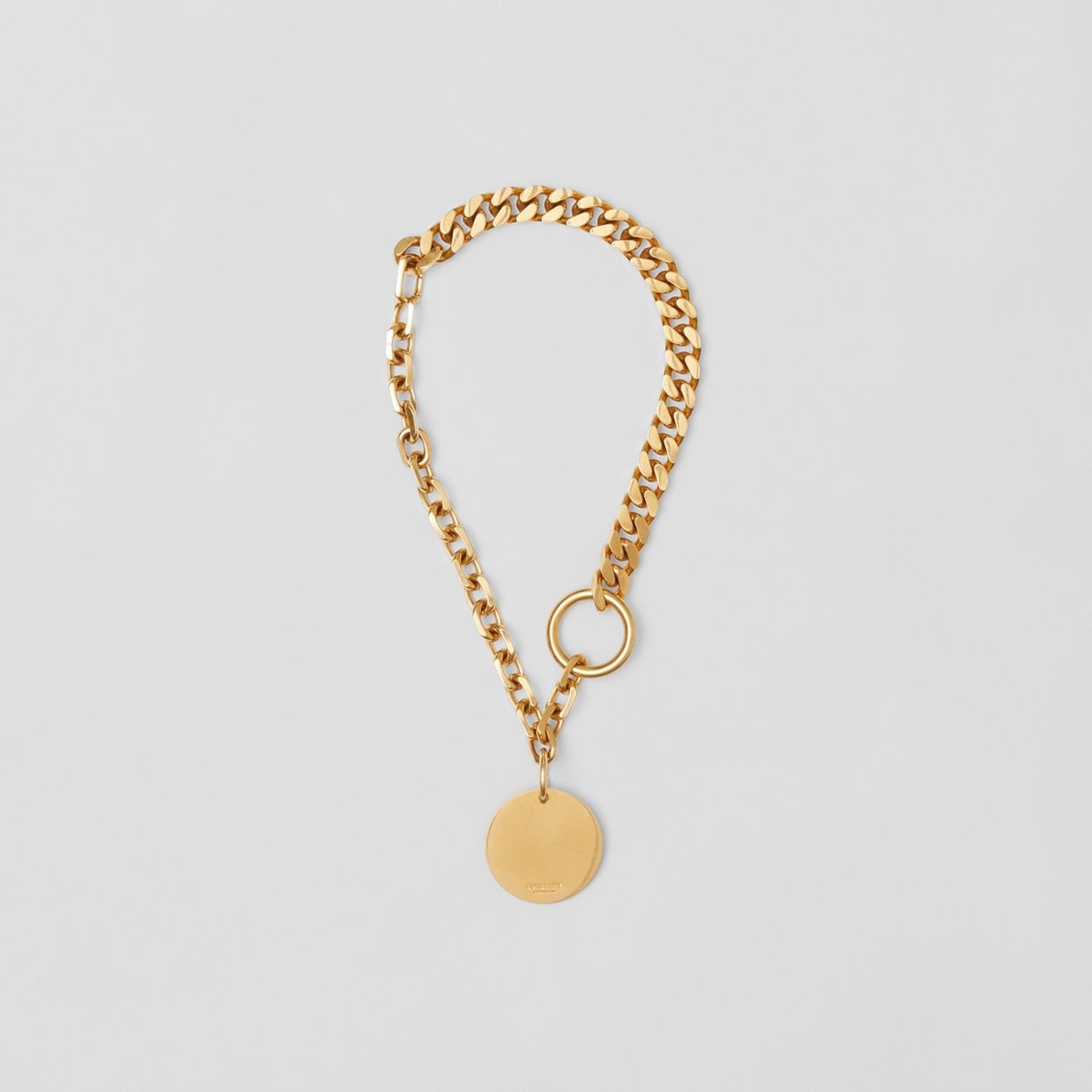 Gold-plated Medallion Chain-link Necklace - 1