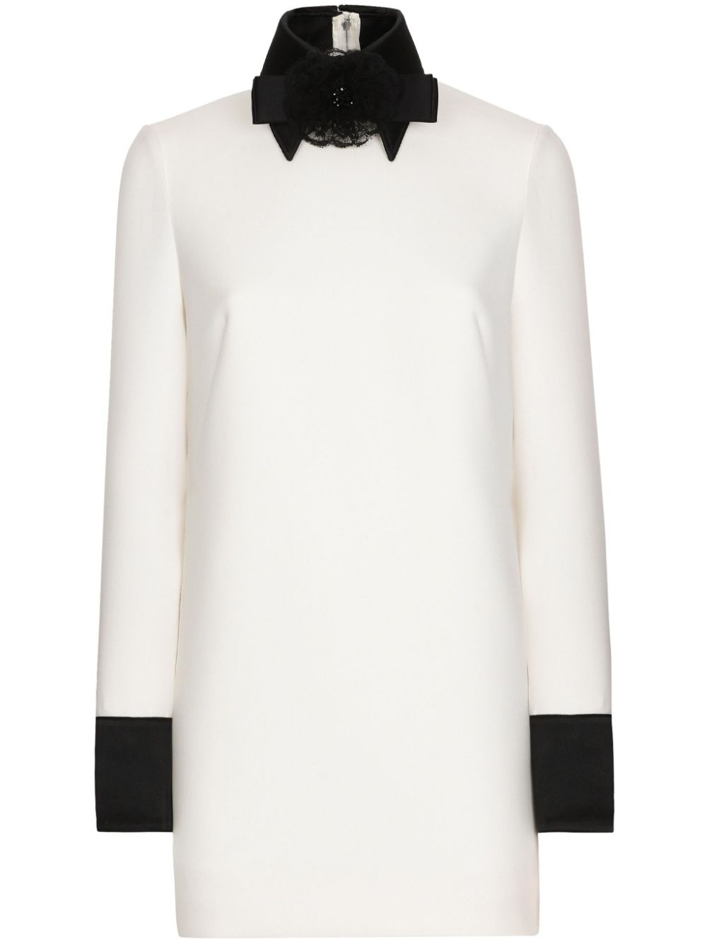 bow-applique virgin wool-blend minidress - 1