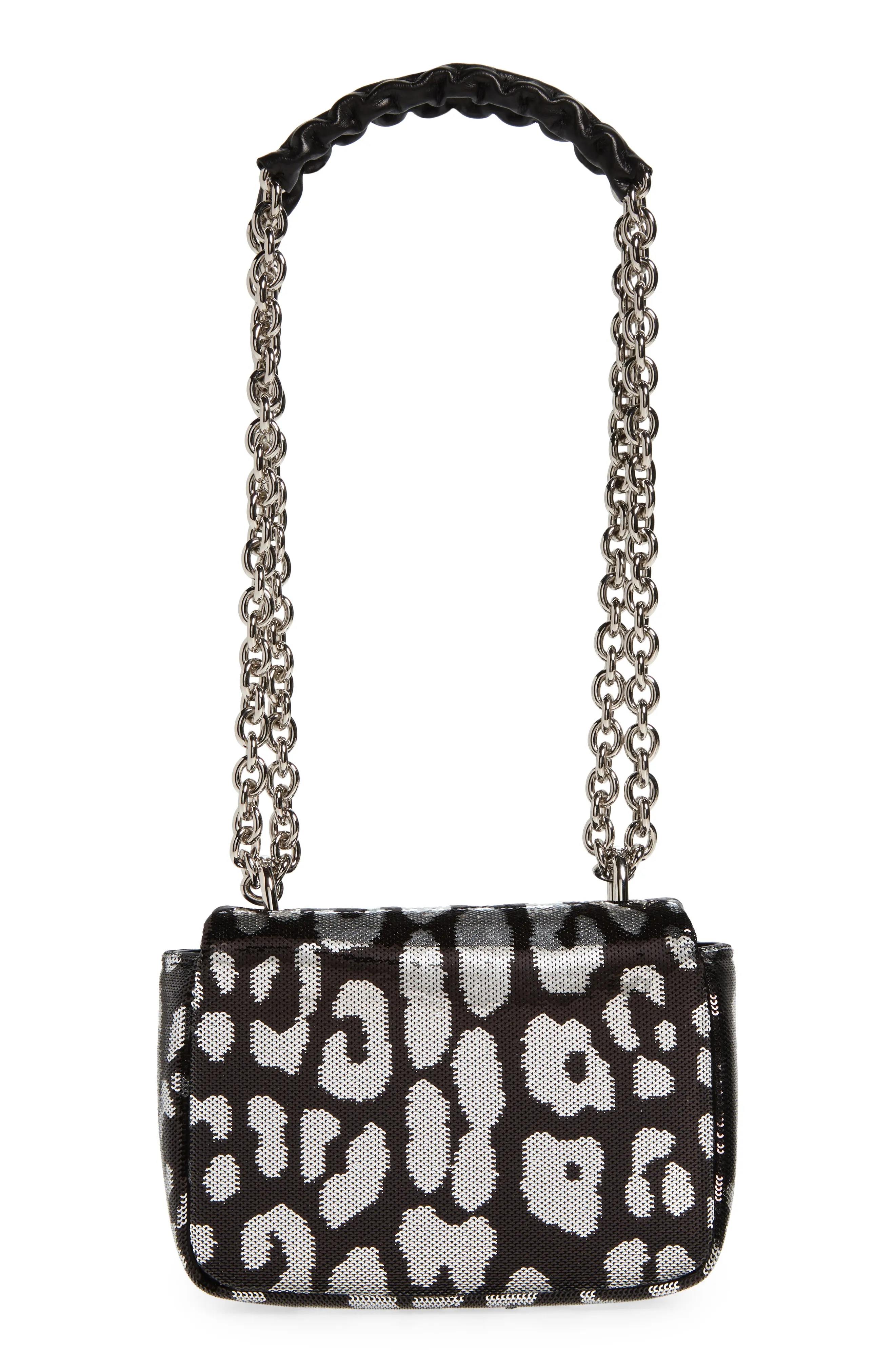 Mini Natalia Leopard Sequin Shoulder Bag in 7Ng01 Black/Silver/Black - 3