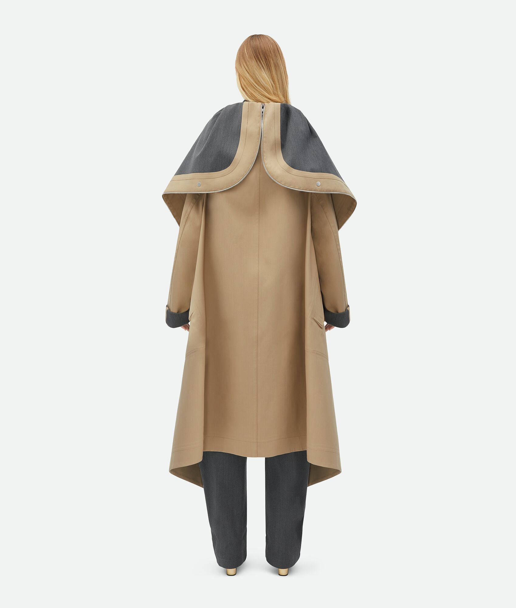 Bonded Wool And Cotton Cape - 3