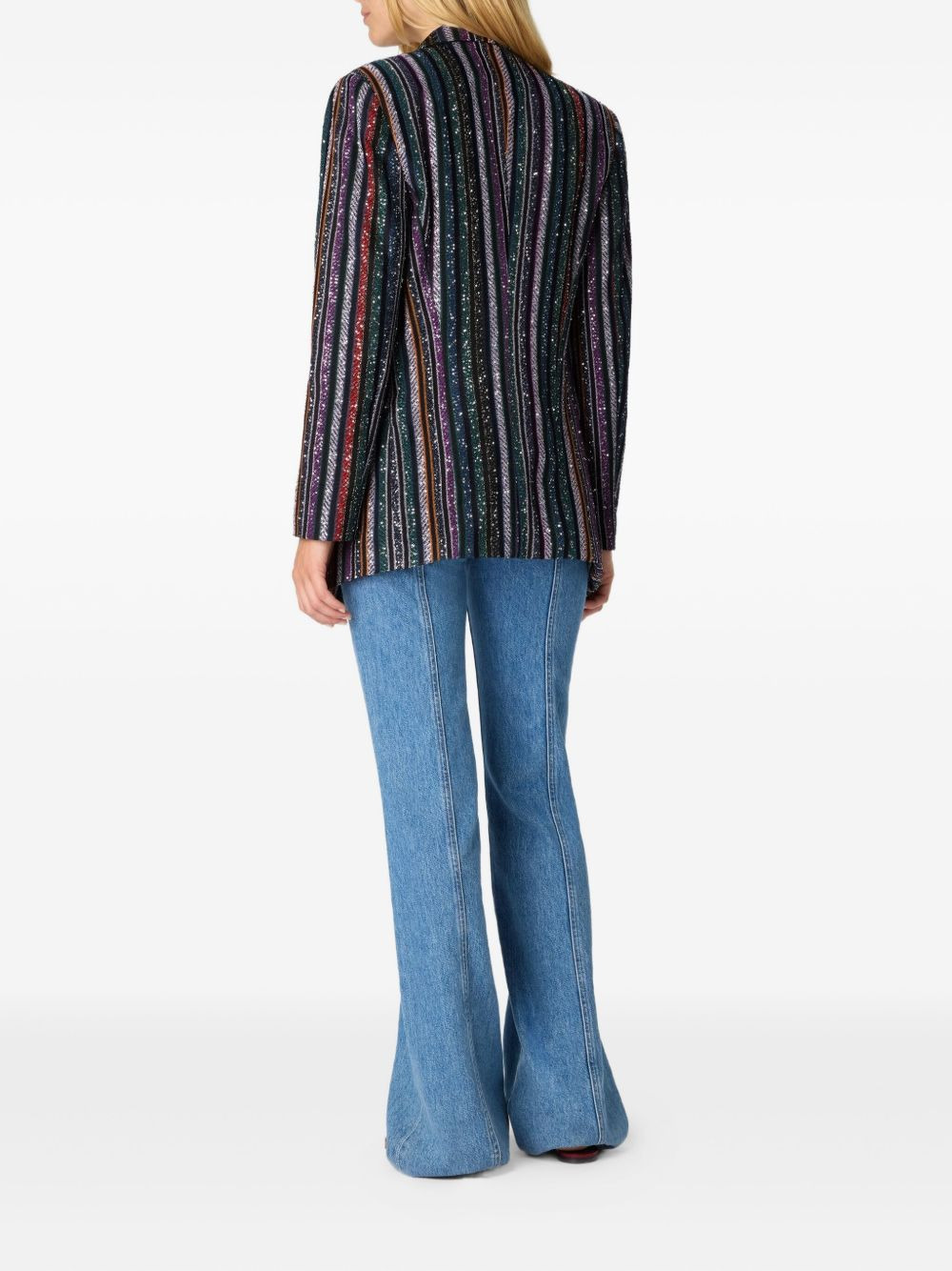 sequin-striped jacket - 3