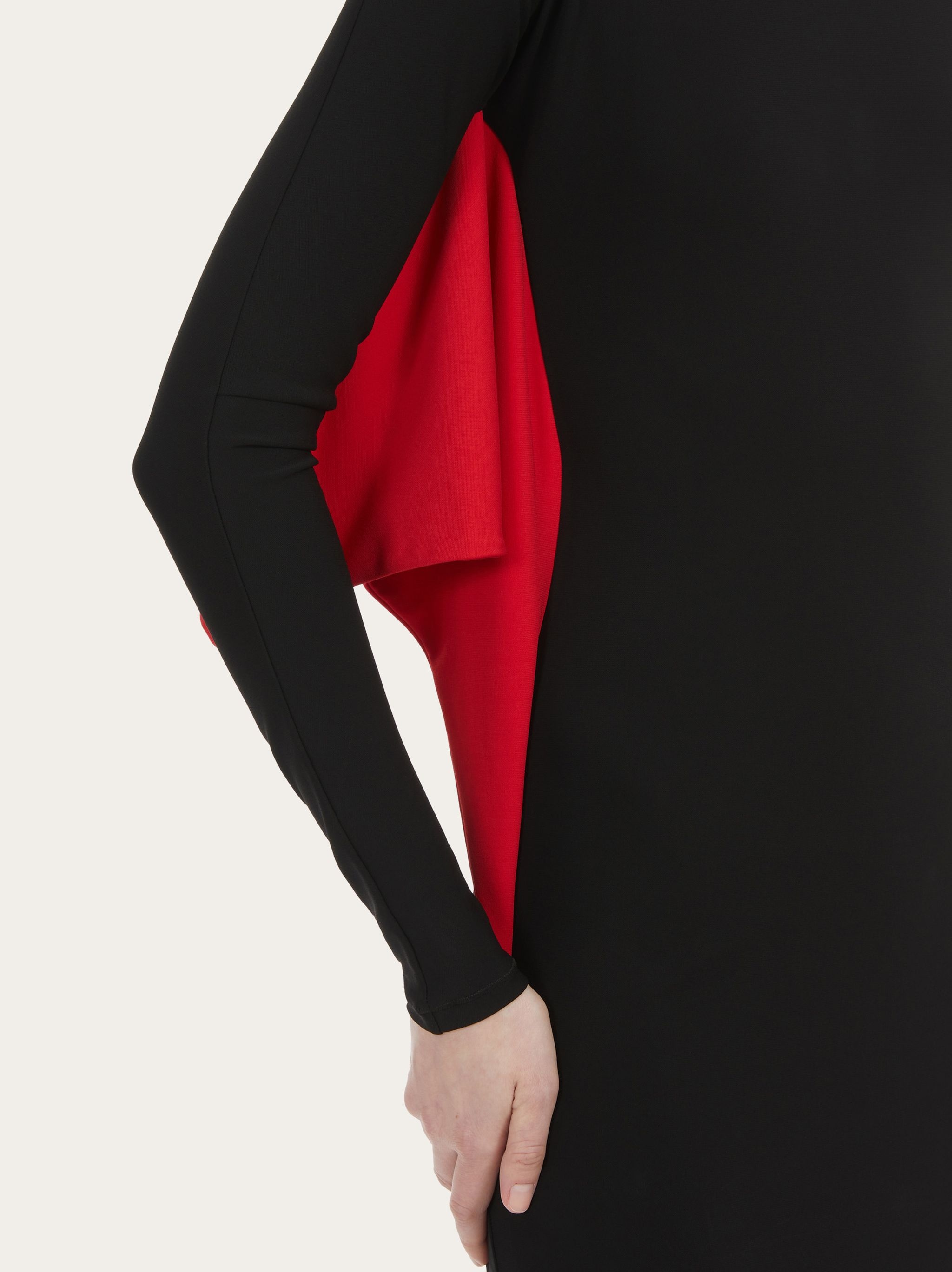 Batwing color block dress - 4