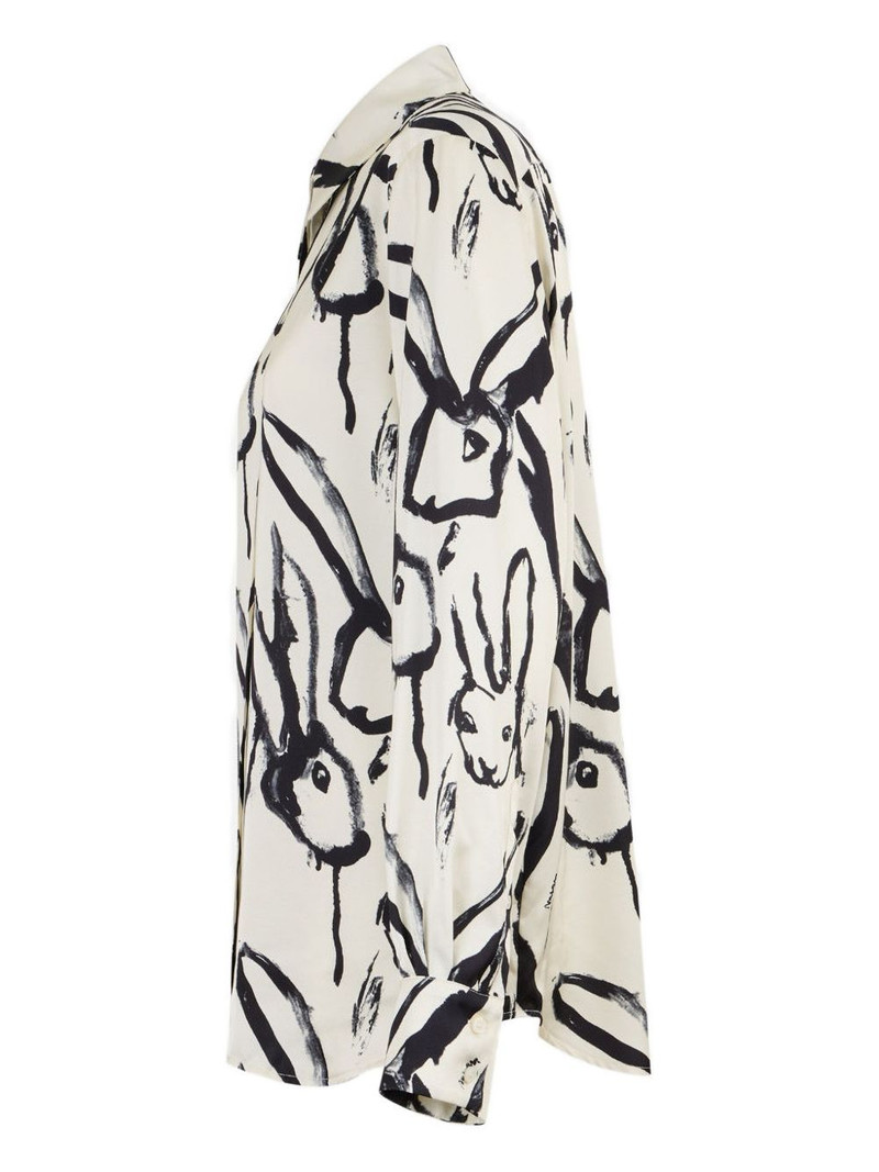 MSGM rabbit-print long-sleeve shirt outlook