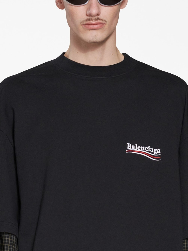 F*k様 BALENCIAGA Political Campaign Layer Balenciaga Black Political Campaign Long Sleeve Layered T-shirt