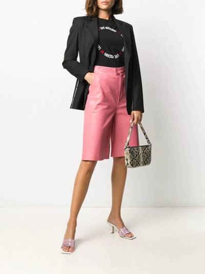 Moschino side logo stripe notched lapel blazer outlook