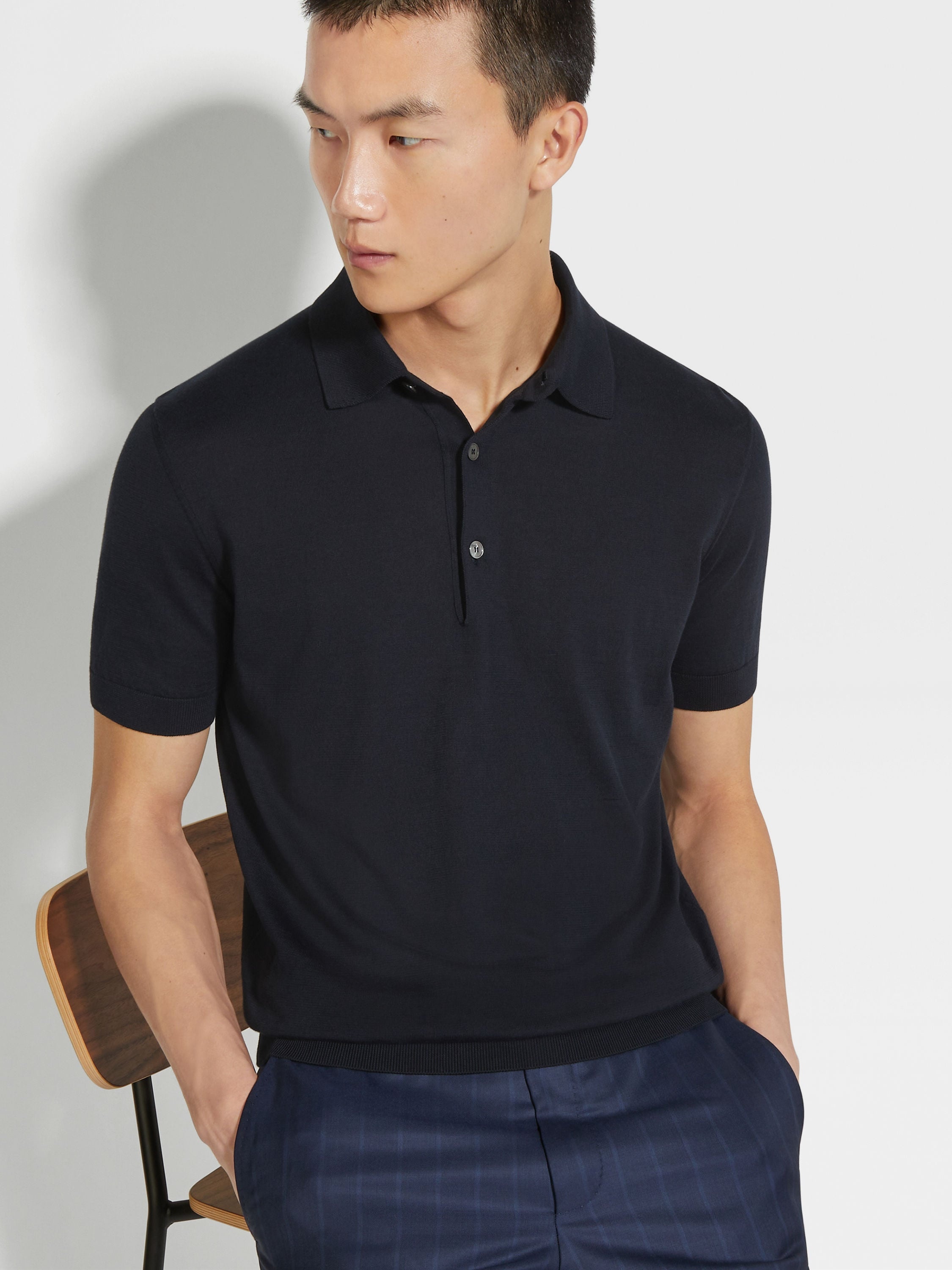 NAVY BLUE PREMIUM COTTON POLO SHIRT - 3