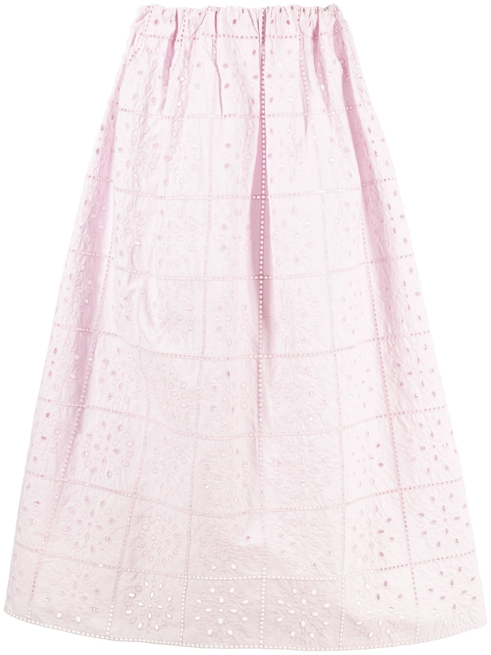 broderie-anglaise straight skirt - 1