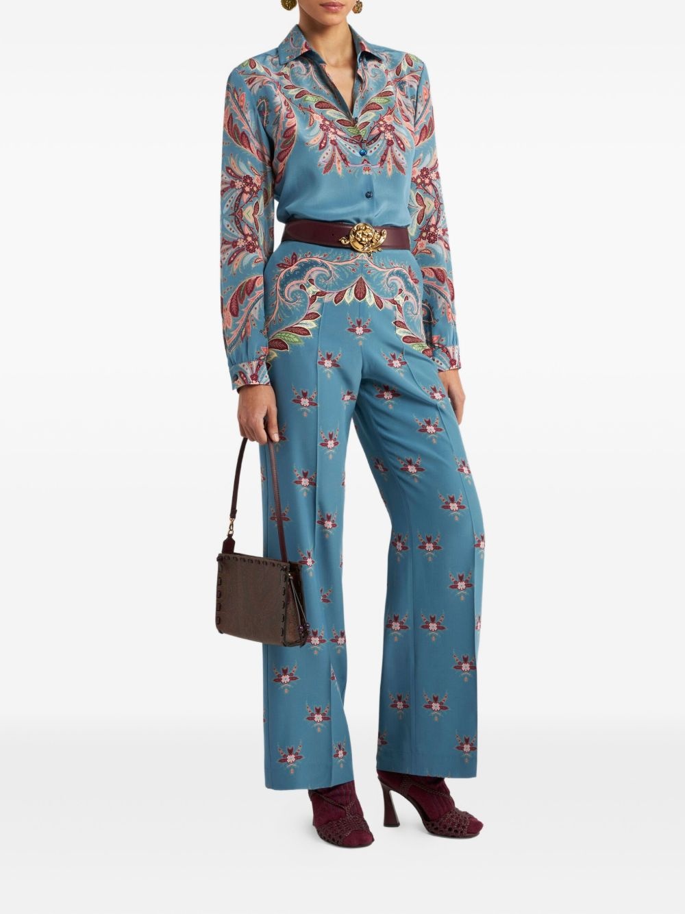 floral-print trousers - 2