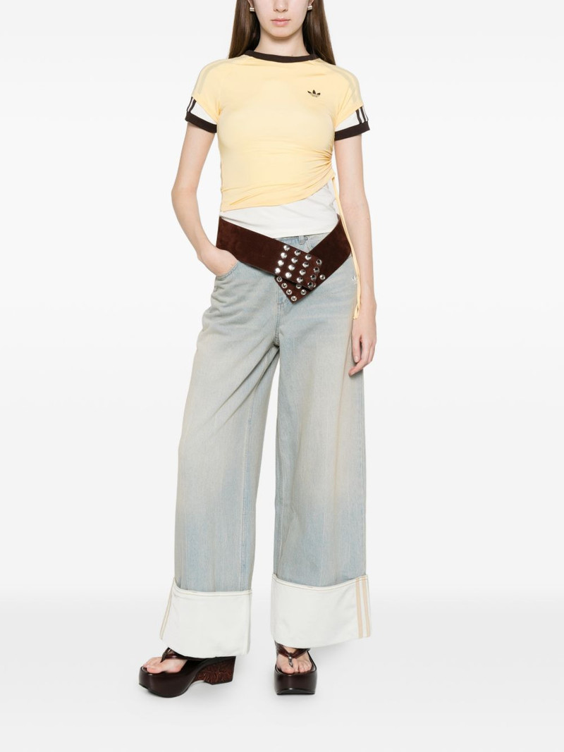 adidas cuffed light denim trousers outlook