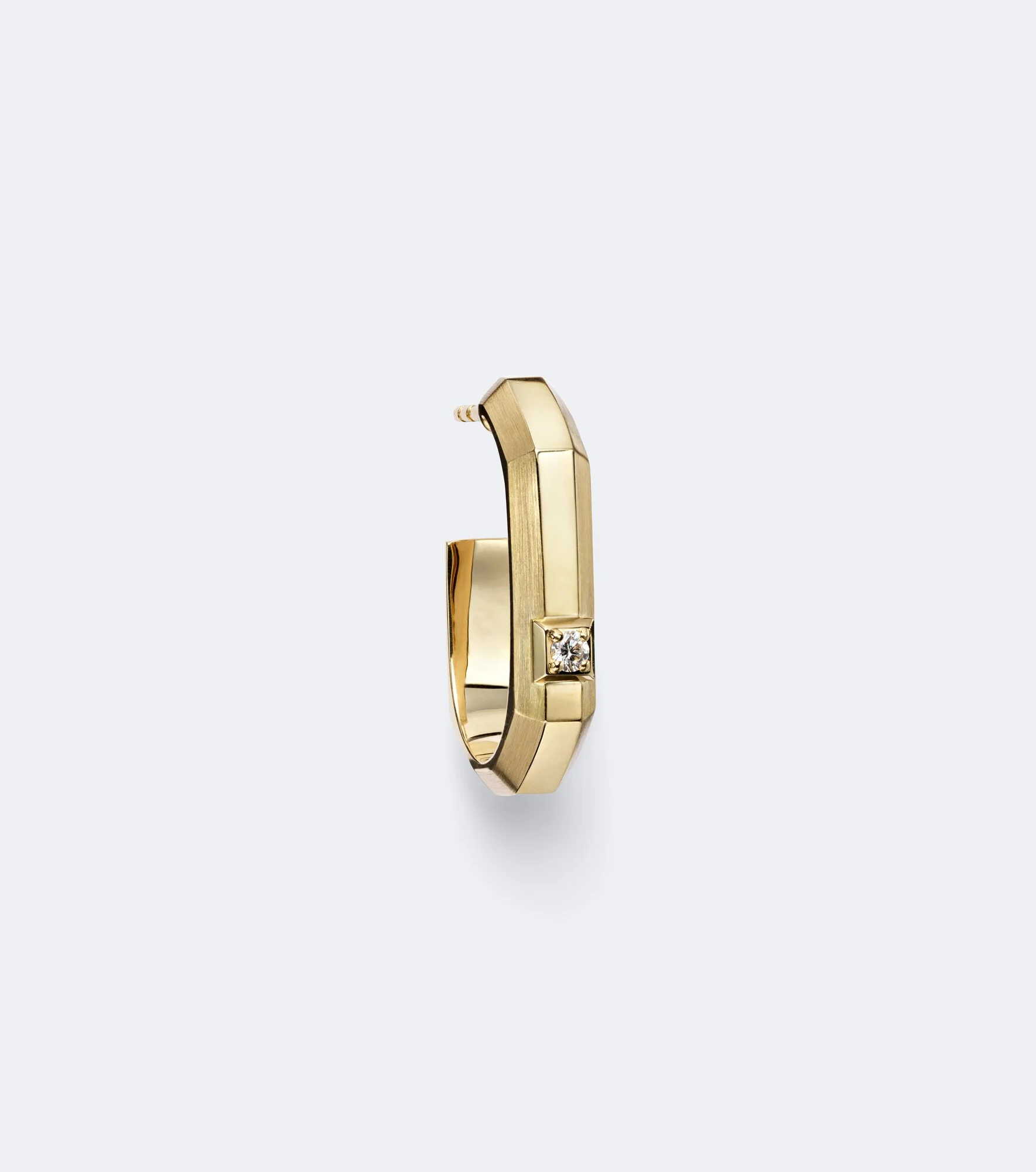 Moderniste Small 18kt gold single hoop earring with diamond - 1
