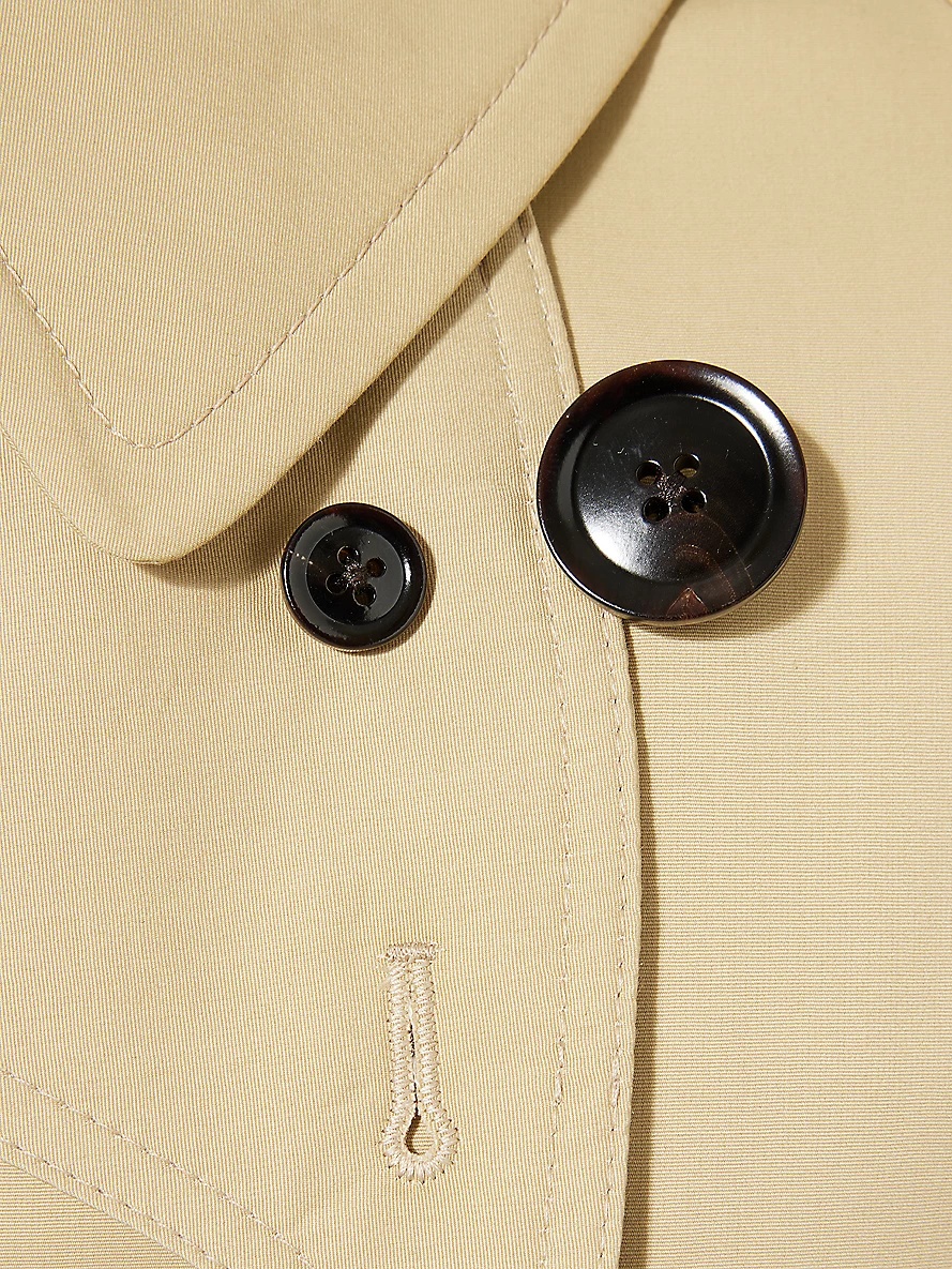 Belted Two-Buttoned-Pockets Relaxed-Fit Cotton and Silk-Blend Trench - 6