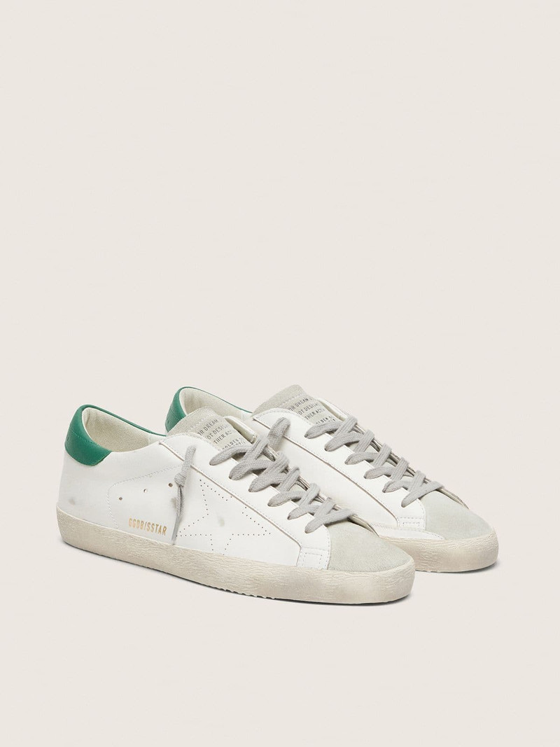 Golden Goose Men’s Super-Star with perforated star and green heel tab outlook